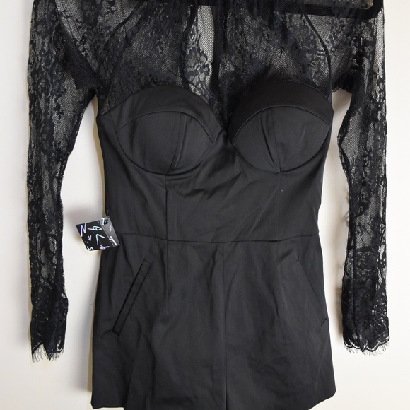 NastyGal Stevie Lace Romper - Picture 2 of 3